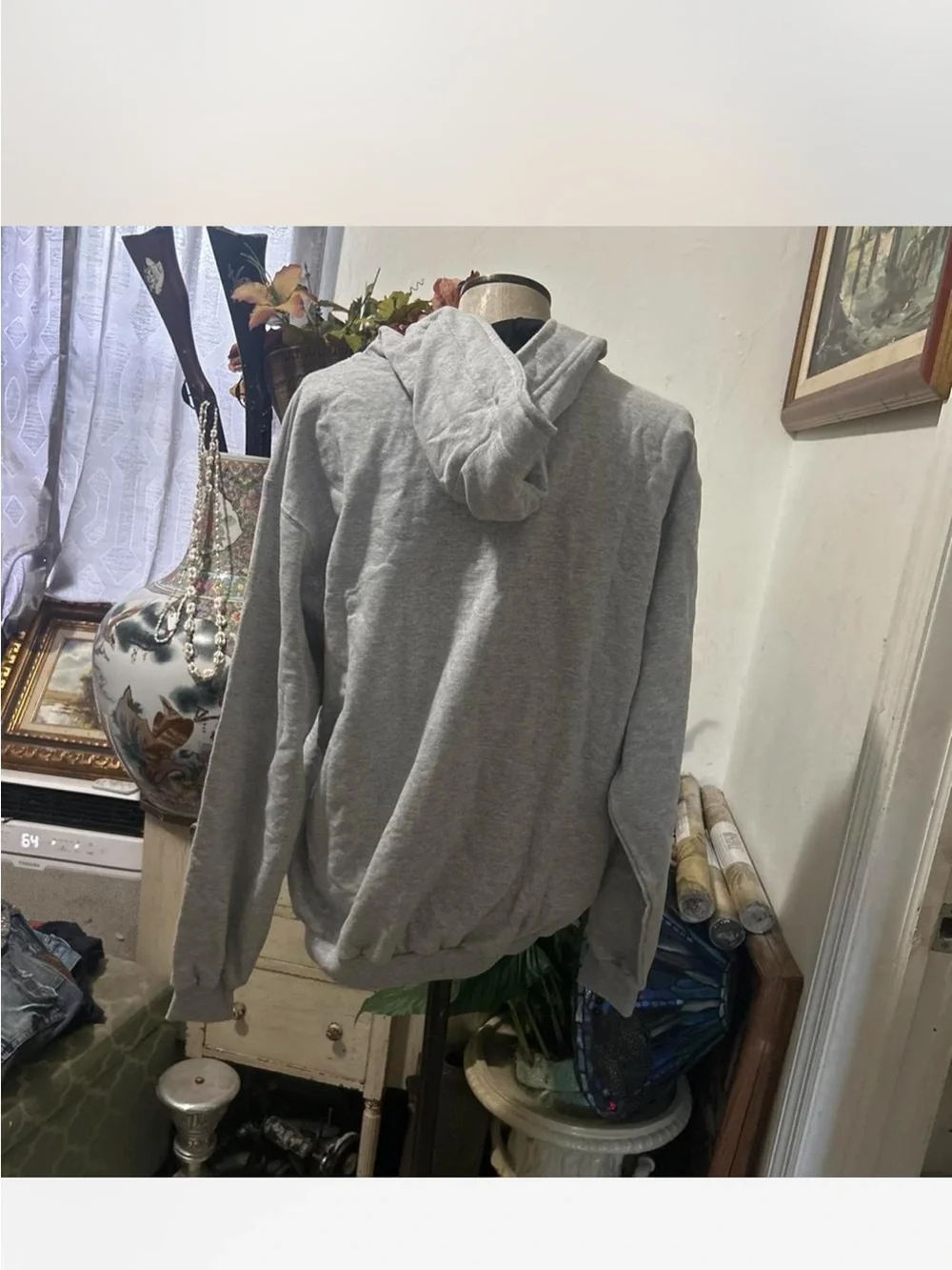 Lightweight Gray Zip-Up Hoodie Jacket with Gold Heritage Panels